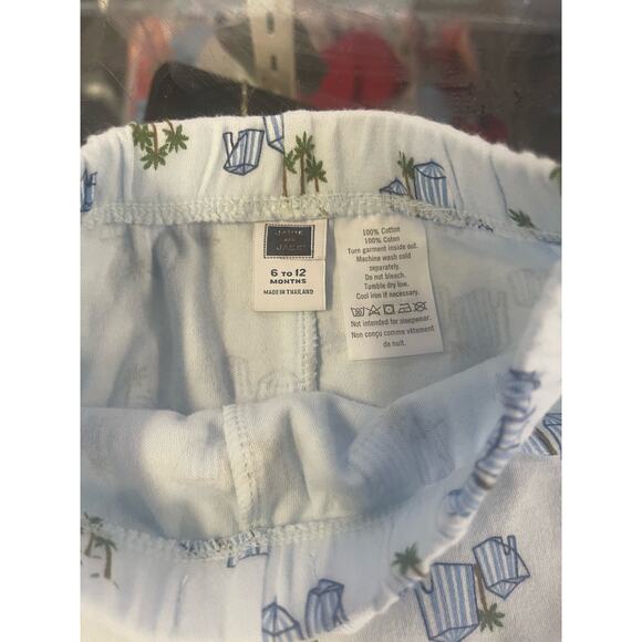 Janie and Jack Soft Blue Knit Safari Pull on Pants 6-12M - Picture 3 of 3